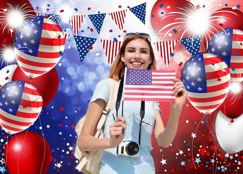CYLYH 7X5ft American Flag Backdrop Independence Day Background Photography 4th of July Party Decoration D447 - Image 3